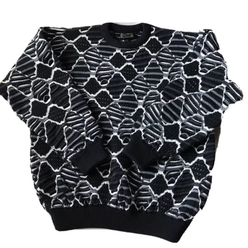 COOGI VINTAGE Geometric Print Sweater XL